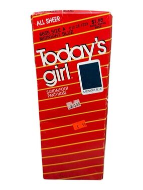 NEW SEALED 1986 Hanes Today’s Girl Sheer To Waist Pantyhose Size A Midnight Blue